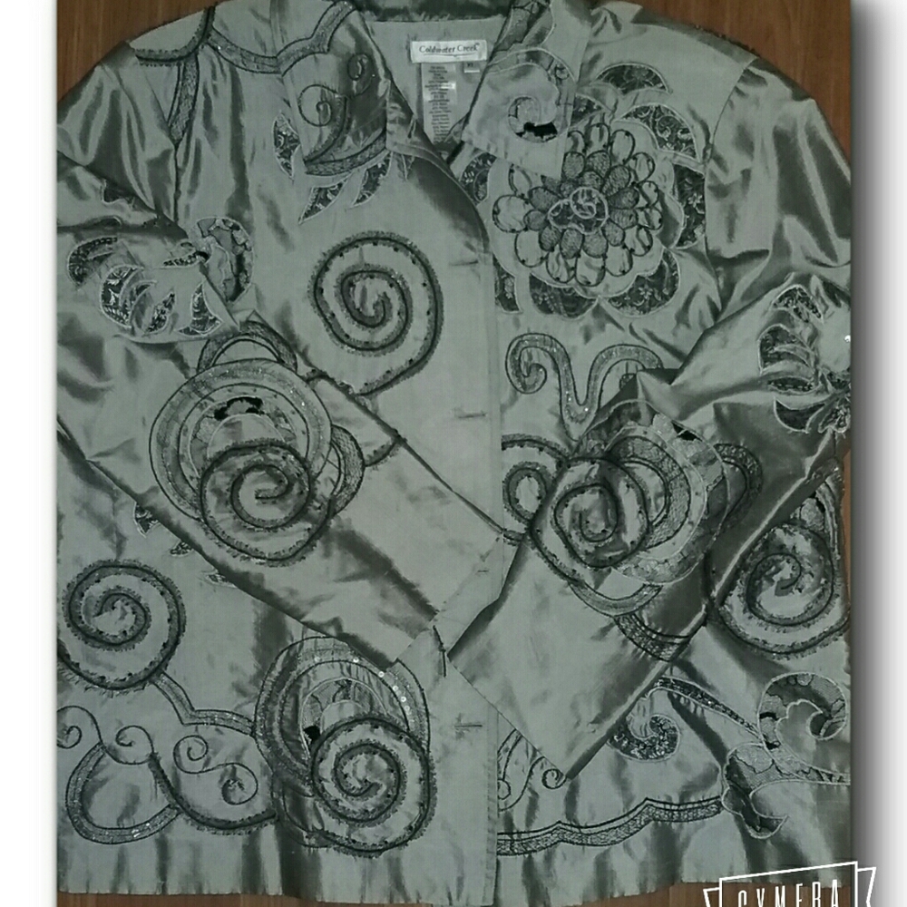 ONE DAY ONLY 3/$15 ALL $6 ITEMS Cold water Creek Silk Evening Jacket